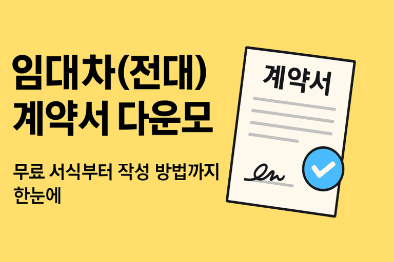 임대차(전대)계약서 다운로드 – 무료 서식부터 작성 방법까지 한눈에